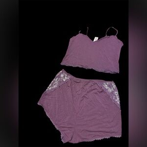 Victoria's Secret Purple Sleepwear Set with Lace